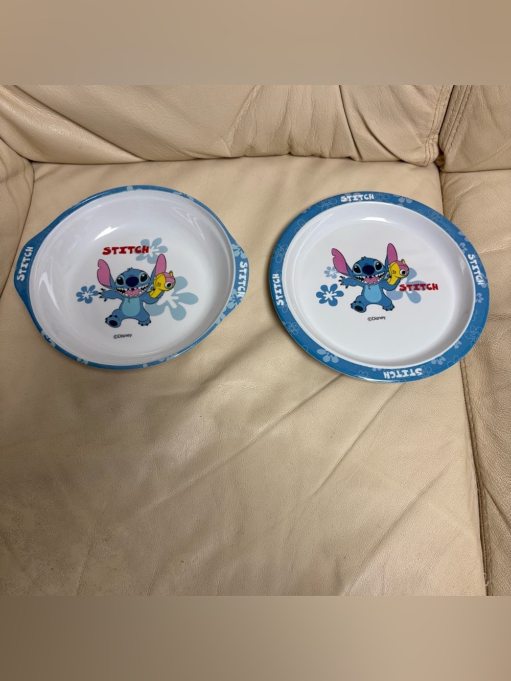 Set of 2 Stitch Melamine Plates Disney Japan